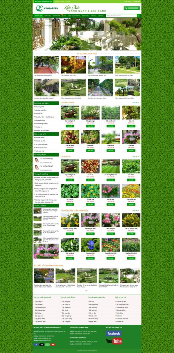 Thiết kế website cây xanh