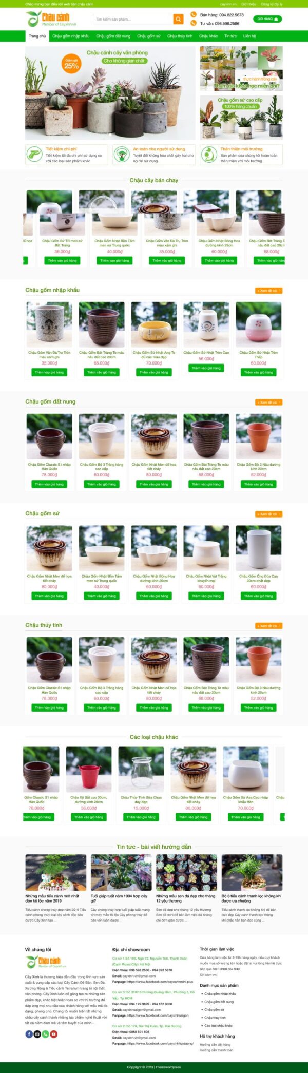 Thiết kế website chậu cây